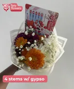 Mixed Coloured Chrysanthemums /Gypso thumbnail view 6 - BuyFlowers