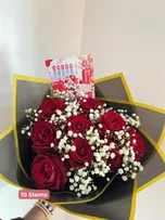 Red Roses/Gypso thumbnail view 3 - BuyFlowers
