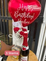 Red Roses w/ Gypso Deluxe Combo thumbnail view 10 - BuyFlowers