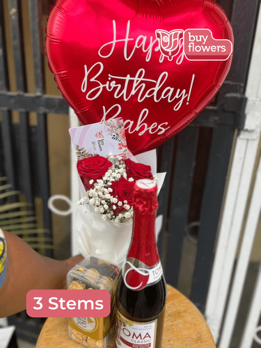 Red Roses w/ Gypso Deluxe Combo thumbnail view 9 - BuyFlowers Nigeria