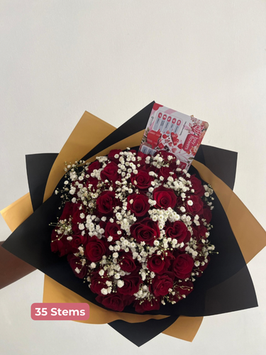 Red Roses/Gypso thumbnail view 4 - BuyFlowers Nigeria