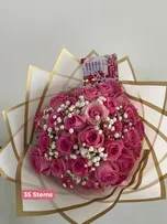 Pink Roses/Gypso thumbnail view 3 - BuyFlowers