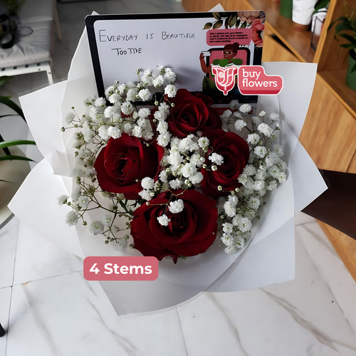 Red Roses/Gypso thumbnail view 8 - BuyFlowers Nigeria