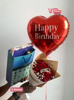 Red Roses w/ Gypso Deluxe Combo thumbnail view 6 - BuyFlowers