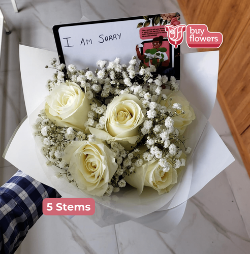 White Roses/Gypso thumbnail view 4 - BuyFlowers Nigeria