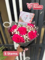 Pink Roses/Gypso thumbnail view 7 - BuyFlowers