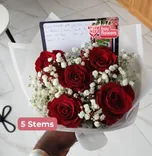 Red Roses/Gypso thumbnail view 5 - BuyFlowers