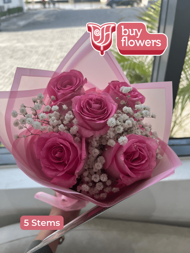 Pink Roses/Gypso thumbnail view 5 - BuyFlowers Nigeria