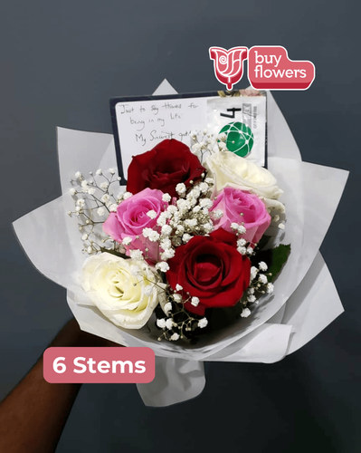 Mixed Colored Roses/Gypso thumbnail view 5 - BuyFlowers Nigeria