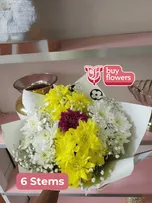Mixed Coloured Chrysanthemums /Gypso thumbnail view 3 - BuyFlowers