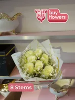 White Roses/Gypso thumbnail view 7 - BuyFlowers