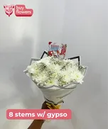 White Chrysanthemums/Gypso thumbnail view 6 - BuyFlowers