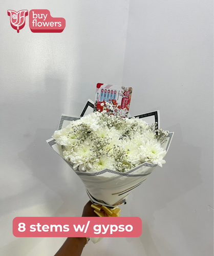 White Chrysanthemums/Gypso thumbnail view 6 - BuyFlowers Nigeria