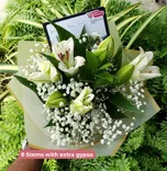 White Lilies/Gypso/Greenery thumbnail view 2 - BuyFlowers