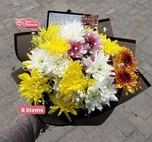 Mixed Coloured Chrysanthemums /Gypso thumbnail view 2 - BuyFlowers