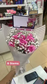 Pink Roses/Gypso thumbnail view 4 - BuyFlowers