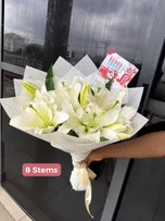 White Lilies thumbnail view 2 - BuyFlowers