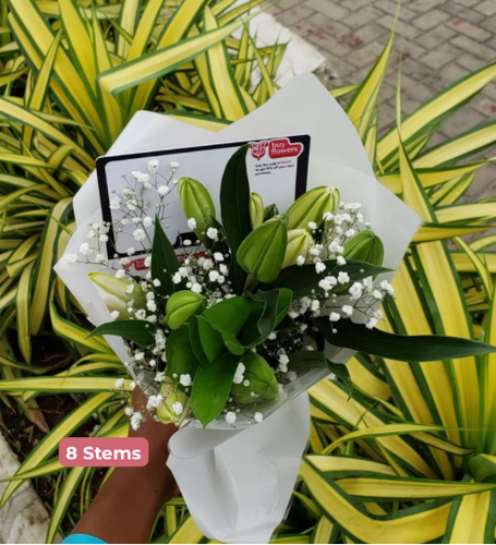 White Lilies/Gypso/Greenery thumbnail view 8 - BuyFlowers Nigeria
