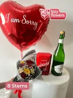 Red Roses w/ Gypso Deluxe Combo thumbnail view 11 - BuyFlowers