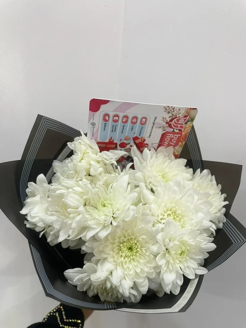 Order White Chrysanthemums for same-day delivery White Chrysanthemums - Fresh flower delivery | Buy online at BuyFlowers