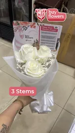 White Roses/Gypso thumbnail view 2 - BuyFlowers