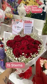 Red Roses/Gypso thumbnail view 19 - BuyFlowers