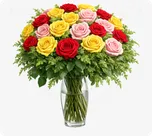 Mixed Colored Roses/Greenery thumbnail view 1 - BuyFlowers