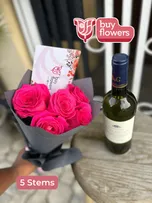 Pink Roses Mini Combo thumbnail view 2 - BuyFlowers