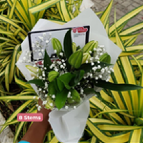 White Lilies/Gypso/Greenery thumbnail view 6 - BuyFlowers Nigeria