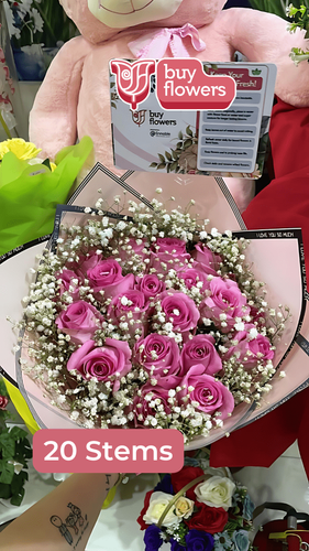 Pink Roses/Gypso thumbnail view 8 - BuyFlowers Nigeria