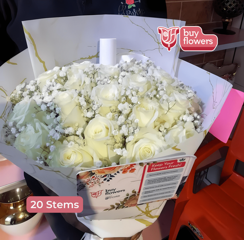 White Roses/Gypso thumbnail view 5 - BuyFlowers Nigeria