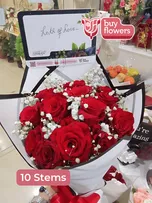 Red Roses/Gypso thumbnail view 11 - BuyFlowers