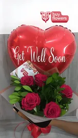 Red Roses/Greenery thumbnail view 3 - BuyFlowers