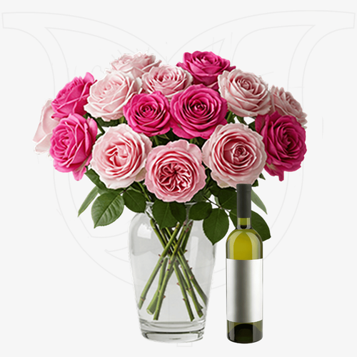 Pink Roses Mini Combo thumbnail view 1 - BuyFlowers Nigeria