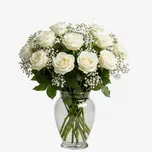 White Roses/Gypso thumbnail view 1 - BuyFlowers