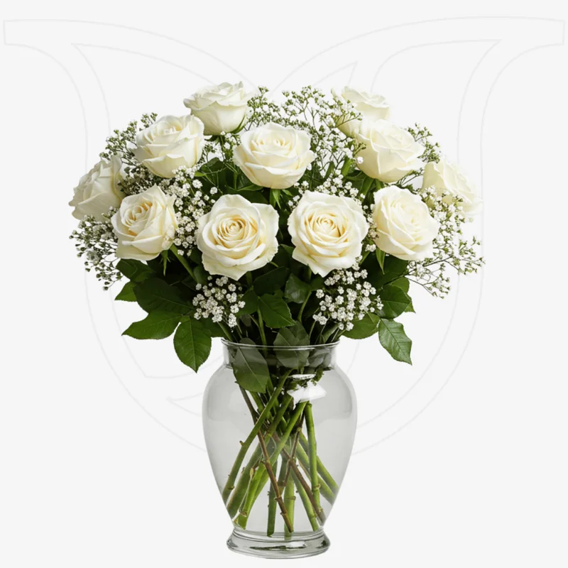 White Roses/Gypso - Fresh flower delivery | Buy online at BuyFlowers