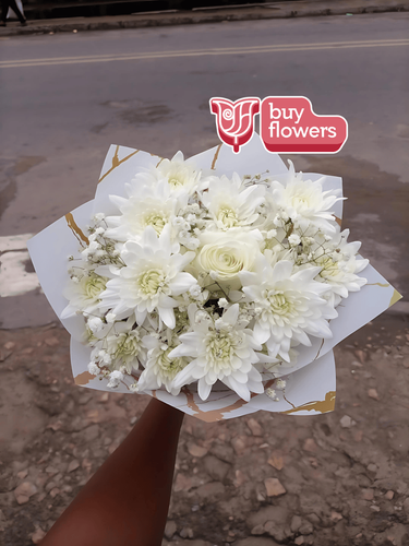 White Rose / Chrysanthemums / Gypso thumbnail view 9 - BuyFlowers Nigeria
