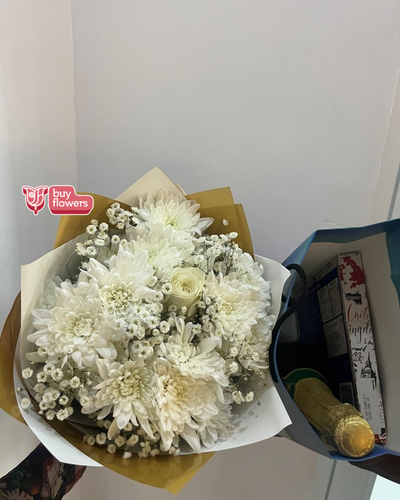 White Rose/ Chrysanthemums Midi Combo thumbnail view 6 - BuyFlowers Nigeria